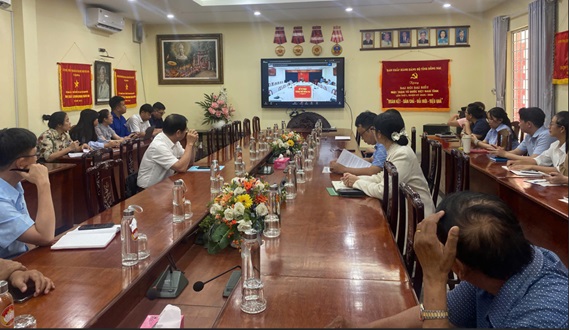Quang cảnh hội nghị tại điểm cầu Ủy ban MTTQ Việt Nam thành phố Đồng Nai.